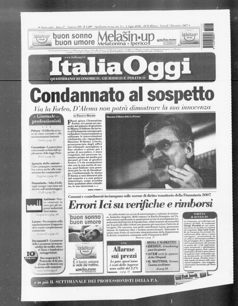 Italia oggi : quotidiano di economia finanza e politica